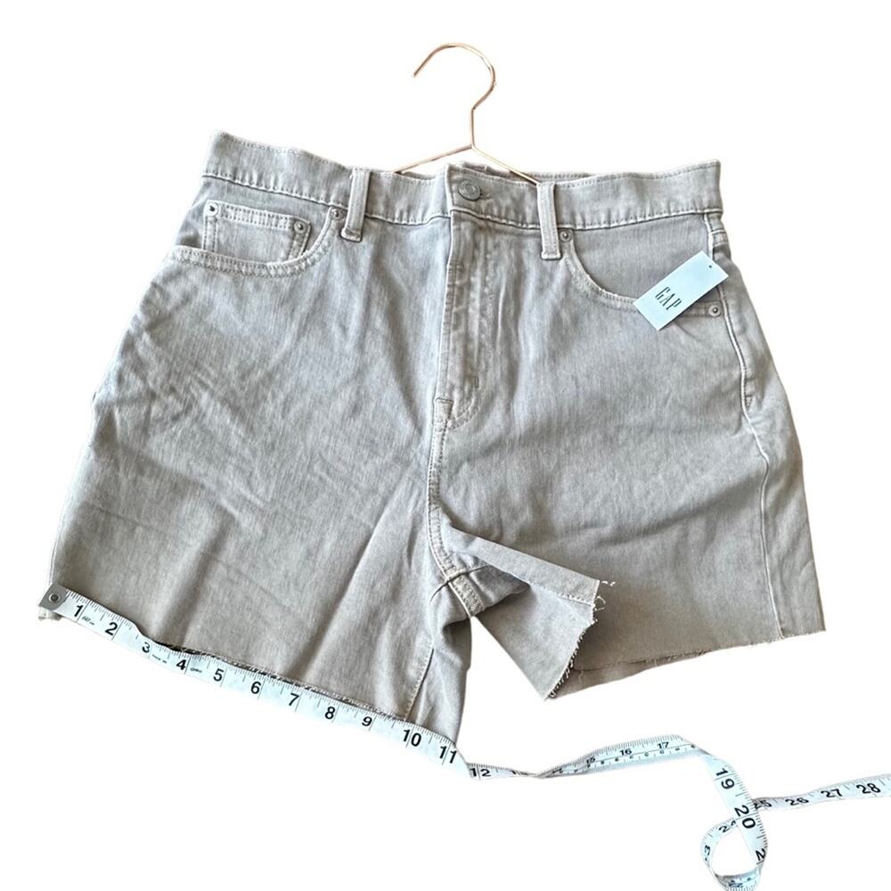 GAP High Rise Crop cut off tan Denim Shorts 29 4 inch - Picture 8 of 9